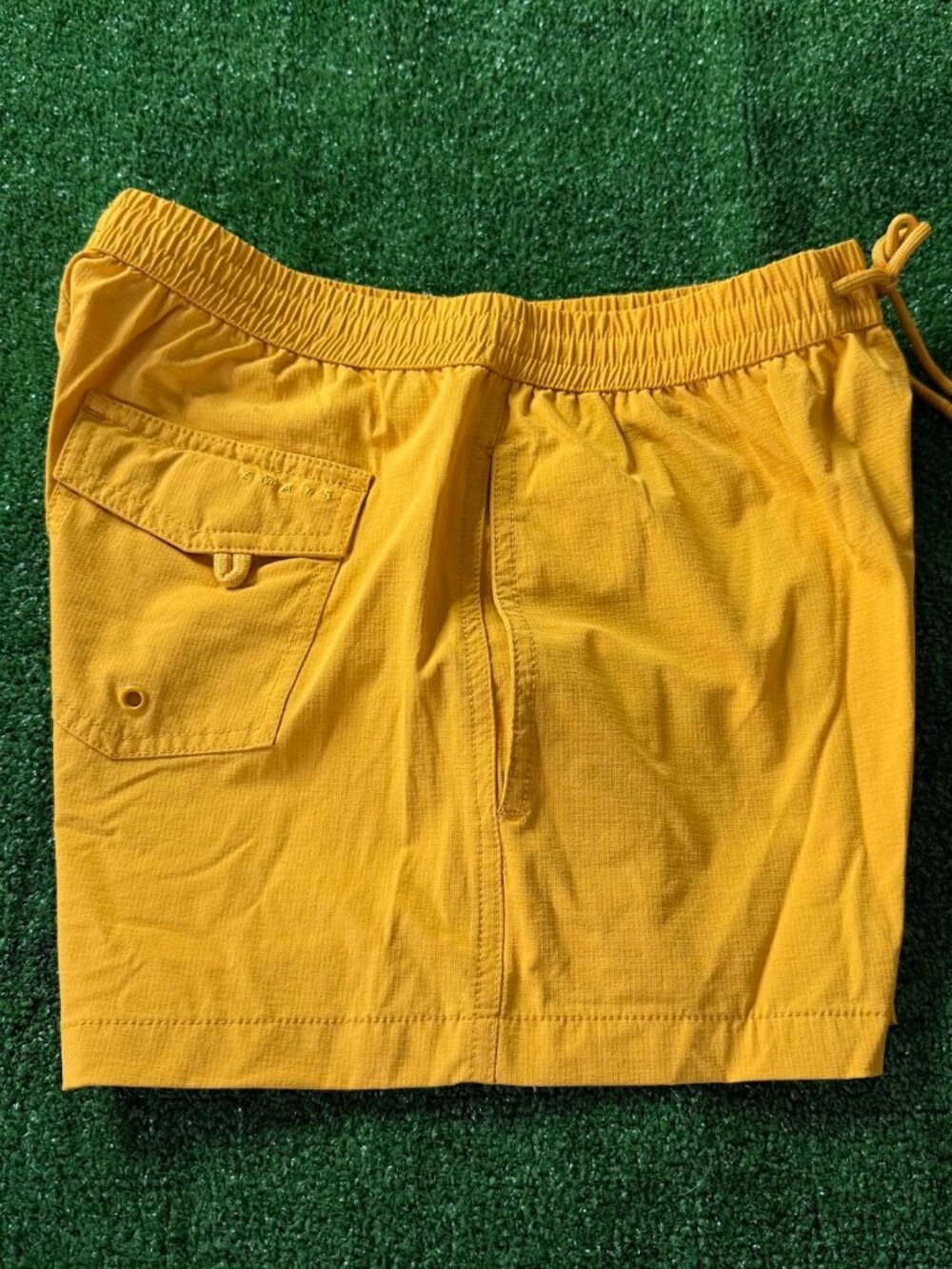 Zara Men's Mustard Yellow Swim Shorts Size S Drawstring Lined Beach Pool Resort